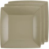 Santex Feest/verjaardag bordjes set - 40x stuks - taupe - 18 cm en 23 cm