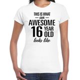 Awesome 16 year - geweldige 16 jaar cadeau t-shirt wit dames -  Verjaardag cadeau