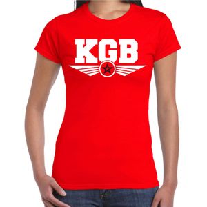 KGB agente verkleed shirt rood voor dames - geheim agent - verkleed kostuum / verkleedkleding