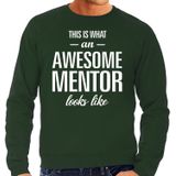 Awesome mentor - geweldige leermeester cadeau sweater groen heren - Vaderdag kado trui