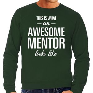Awesome mentor - geweldige leermeester cadeau sweater groen heren - Vaderdag kado trui