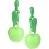 Excellent Houseware Tafelkleedgewichten appels - 8x - groen - kunststof