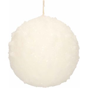 Enlightening Candles Sneeuwbal Bolkaars - Wit - 67 Branduren - 10 cm - Kerst Kaarsjes