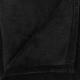 2x Stuks Fleece deken/fleeceplaid zwart 130 x 180 cm polyester - Bankdeken - Fleece deken - Fleece plaid