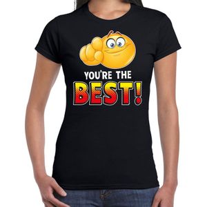 Funny emoticon t-shirt you are the best zwart voor dames -  Fun / cadeau shirt