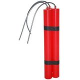 Dynamiet staven van plastic 23 cm - feestartikelen cowboy/piraten/boeven thema - rood