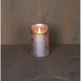 1x Zilveren LED kaarsen / stompkaarsen 12,5 cm - Luxe kaarsen op batterijen met bewegende vlam