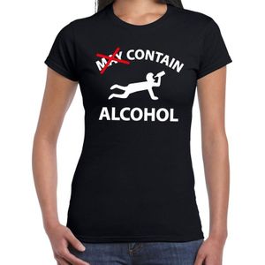 May contain alcohol drank fun t-shirt zwart voor dames - drank / drink shirt kleding