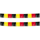 Set van 2x stuks Duitsland/Belgie versiering franje slingers 10 meter - rood-geel-zwart - Feestartikelen/versiering