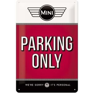Rood Muurplaatje Mini Parking Only