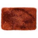 Spirella badkamer vloer kleedje/badmat tapijt - Supersoft - hoogpolig luxe uitvoering - terracotta - 40 x 60 cm - Microfiber - Anti slip - Sneldrogend