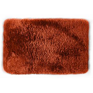 Spirella badkamer vloer kleedje/badmat tapijt - Supersoft - hoogpolig luxe uitvoering - terracotta - 40 x 60 cm - Microfiber - Anti slip - Sneldrogend