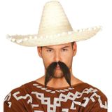 Naturel sombrero/Mexicaanse hoed 45 cm - Mexico thema verkleedkleding hoeden voor volwassenen