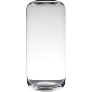 Transparante grote luxe vaas/vazen van glas 40 x 18 cm - Bloemen/boeketten vaas voor binnen gebruik