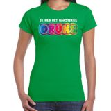 Bellatio Decorations Foute party t-shirt dames - Ik heb het hartstikke druks - groen - carnaval