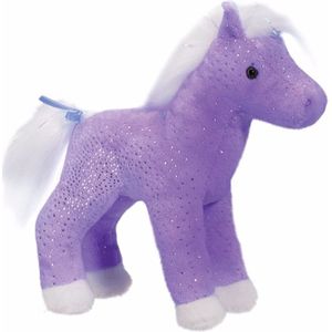 Pluche Paard Paars met Glitters 18 cm