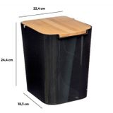 Wooners® Tafelprullenbak met deksel - Bamboe - 5l – Zwart Tafelprullenbak met deksel - Bamboe - 5l - Zwart