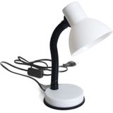 2x stuks witte leeslampen/bureaulampen 16 x 12 x 30 cm - Buigbare leeslampen/burolampen/tafellampen