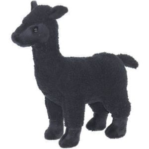 Pluche knuffel dieren zwarte Alpaca van 20 cm - Speelgoed knuffels - Cadeau voor jongens/meisjes