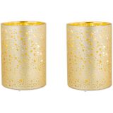 2x stuks led kaarsen sterren kaars goud D9 x H12 cm - Woondecoratie - Elektrische kaarsen - Kerstversiering