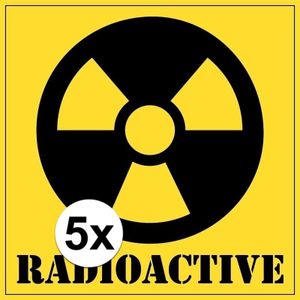 5x stuks halloween radioactive gevaren stickers