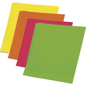 3x Fluor kleur karton groen 48 x 68 cm - Hobby karton - Kartonnen vellen hobby/knutselmateriaal