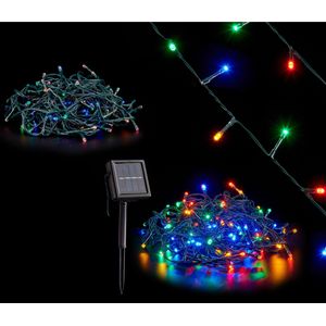 Krist+ Lichtsnoer - 150 gekleurde LEDs - 750 cm - solar feestverlichting/kerstverlichting