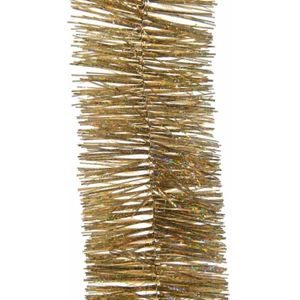 5x Kerstslingers glitter goud 270 cm - Guirlande folie lametta - Gouden kerstboom versieringen