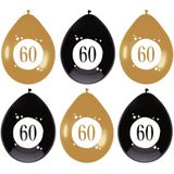Haza - Feestartikelen verjaardag 60 jaar 24x mix ballonnen zwart/goud