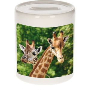 Dieren giraffe foto spaarpot 9 cm jongens en meisjes - Cadeau spaarpotten giraffe giraffen liefhebber