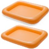10x stuks oranje opblaasbare zwembad tafel 60 x 46 x 7 cm