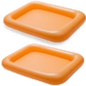 10x stuks oranje opblaasbare zwembad tafel 60 x 46 x 7 cm