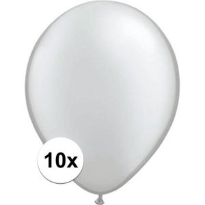 Qualatex ballonnen metallic zilver 10 stuks