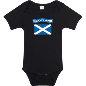 Scotland baby rompertje met vlag zwart jongens en meisjes - Kraamcadeau - Babykleding - Schotland landen romper