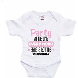 Bellatio Decorations Baby rompertje - party - roze - kraam cadeau - babyshower - cadeau romper