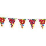 Folat - Verjaardag 21 jaar feest thema set 50x ballonnen en 2x leeftijd print vlaggenlijnen