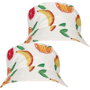 Guirca Verkleed hoedje voor Tropical Hawaii party - 2x - zomers fruit print - volwassenen - Carnaval