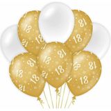 Paperdreams Luxe 18 jaar feestversiering set - Ballonnen &amp; vlaggenlijnen - wit/goud