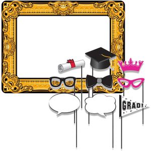 Foto prop set met frame - geslaagd - 11-delig - opblaasbare fotolijst - photo booth accessoires