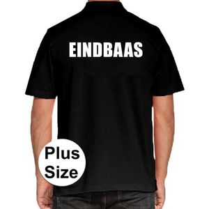 Eindbaas grote maten poloshirt zwart voor heren - Plus size Eindbaas polo t-shirt