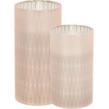 Luxe LED kaarsen in glas - set 2x st - 12,5 en 15 cm - warm wit