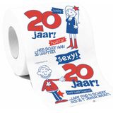 2x Cadeau toiletpapier/wc-papier rollen 20 jaar - 20e verjaardag - Verjaardagscadeau - decoratie/versiering