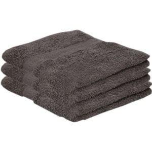3x Voordelige handdoeken grijs 50 x 100 cm 420 grams - Badkamer textiel badhanddoeken
