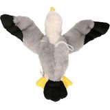 2x stuks pluche vliegende meeuw knuffel 28 cm - Vogels decoratie knuffeldieren