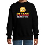 Funny emoticon sweater Please dont talk to me zwart voor kids - Fun / cadeau trui