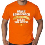 Grote maten oranje fan t-shirt voor heren - de enige echte bondscoach - Holland / Nederland supporter - EK/ WK shirt / outfit