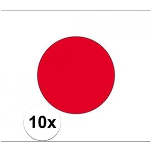 10x stuks Vlag Japan stickers