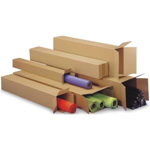 6x stuks lange Teckelbox dozen 80 x 10 x 10 cm - Kartonnen verzenddozen - Hobby knutselspullen
