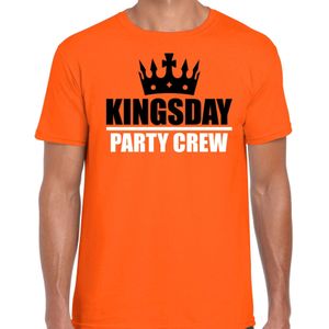 Koningsdag t-shirt Kingsday party crew - oranje - heren - koningsdag outfit / kleding / shirt