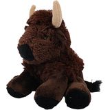 Pia Soft Toys Knuffeldier Bizon - zachte pluche stof - bruin - kwaliteit knuffels - 19 cm